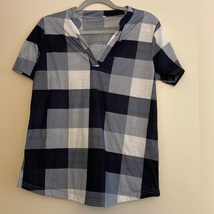 Size large, v-neck blouse.